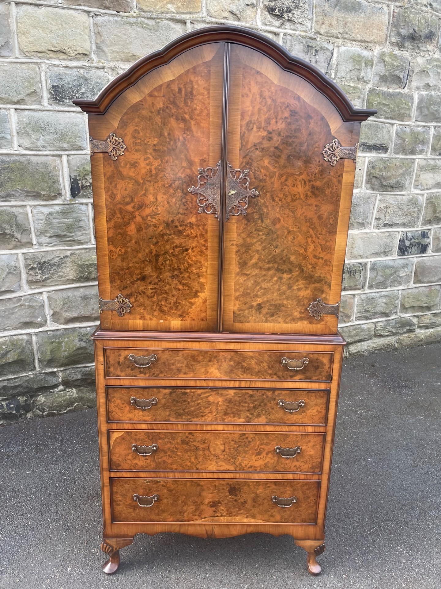 Antique Burr Walnut Tallboy Chest (1 of 15)