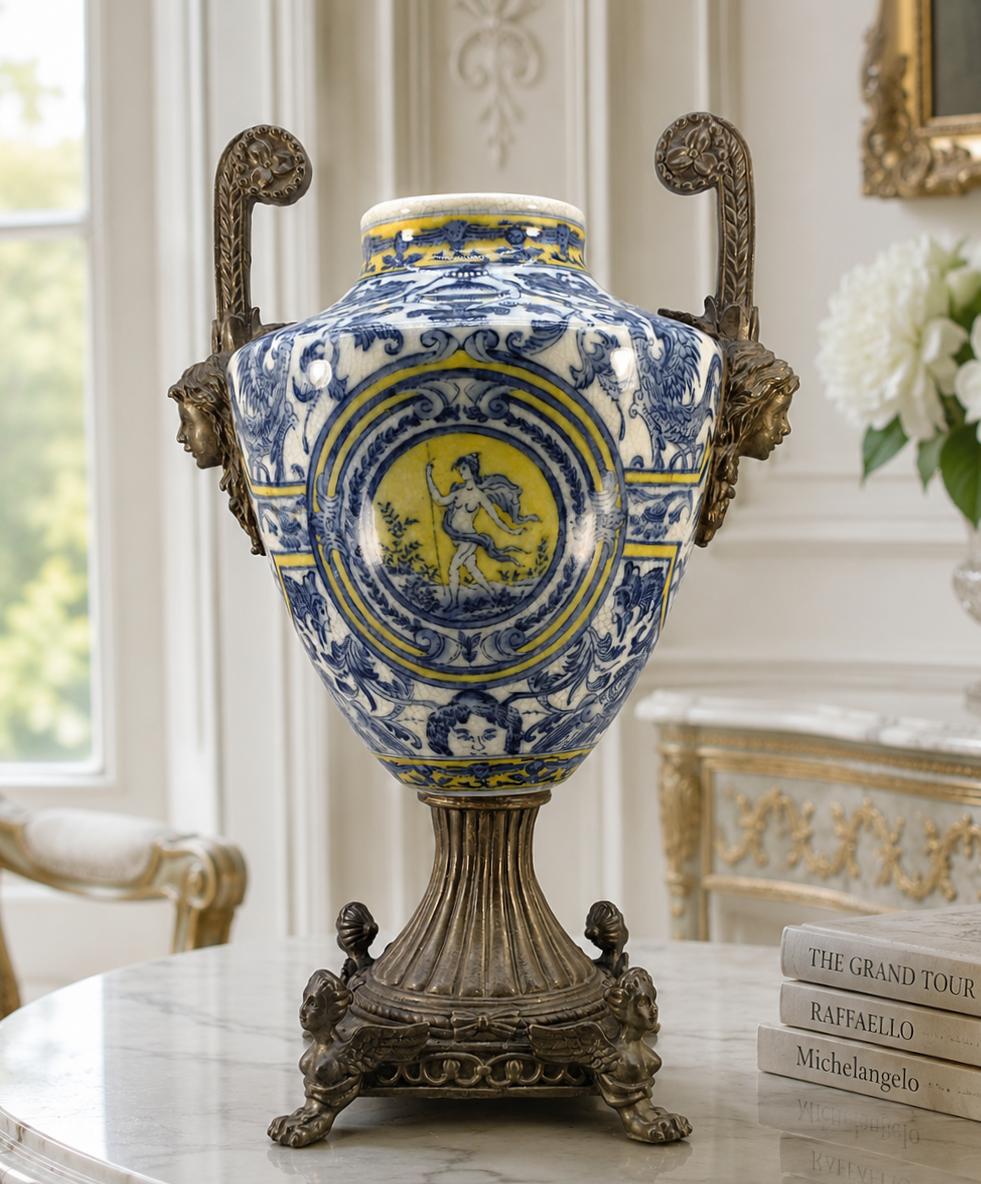 Antique Renaissance Revival Faience Vase with Bronze Mounts c.1900 (1 of 17) Antique Renaissance Revival Faience Vase with Bronze Mounts c.1900 (1 of 17)