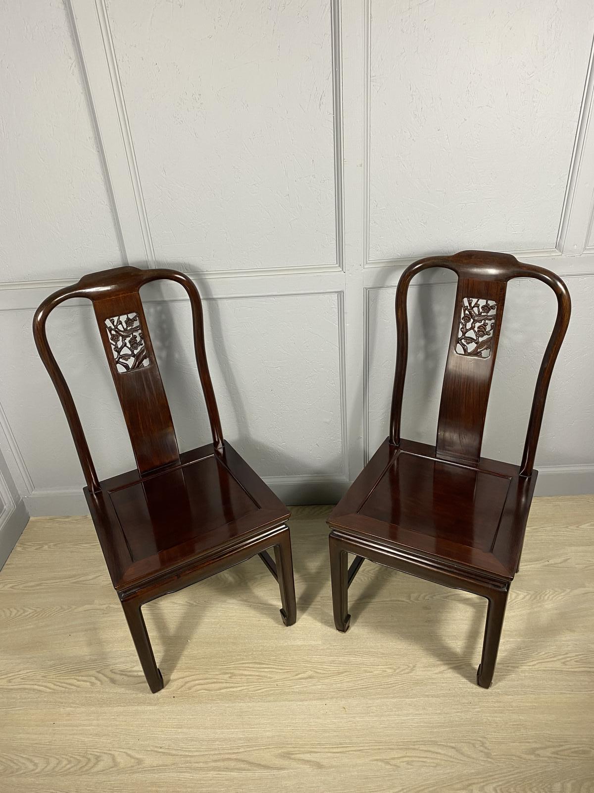 Pair of Chinese Hardwood Hall Chairs (1 of 10)
