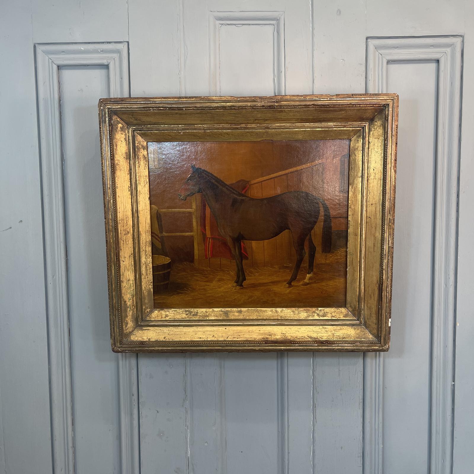 Antique French Oil Painting Study of Horse in Stable Signed R Duvall (1 of 10) Antique French Oil Painting Study of Horse in Stable Signed R Duvall (1 of 10)