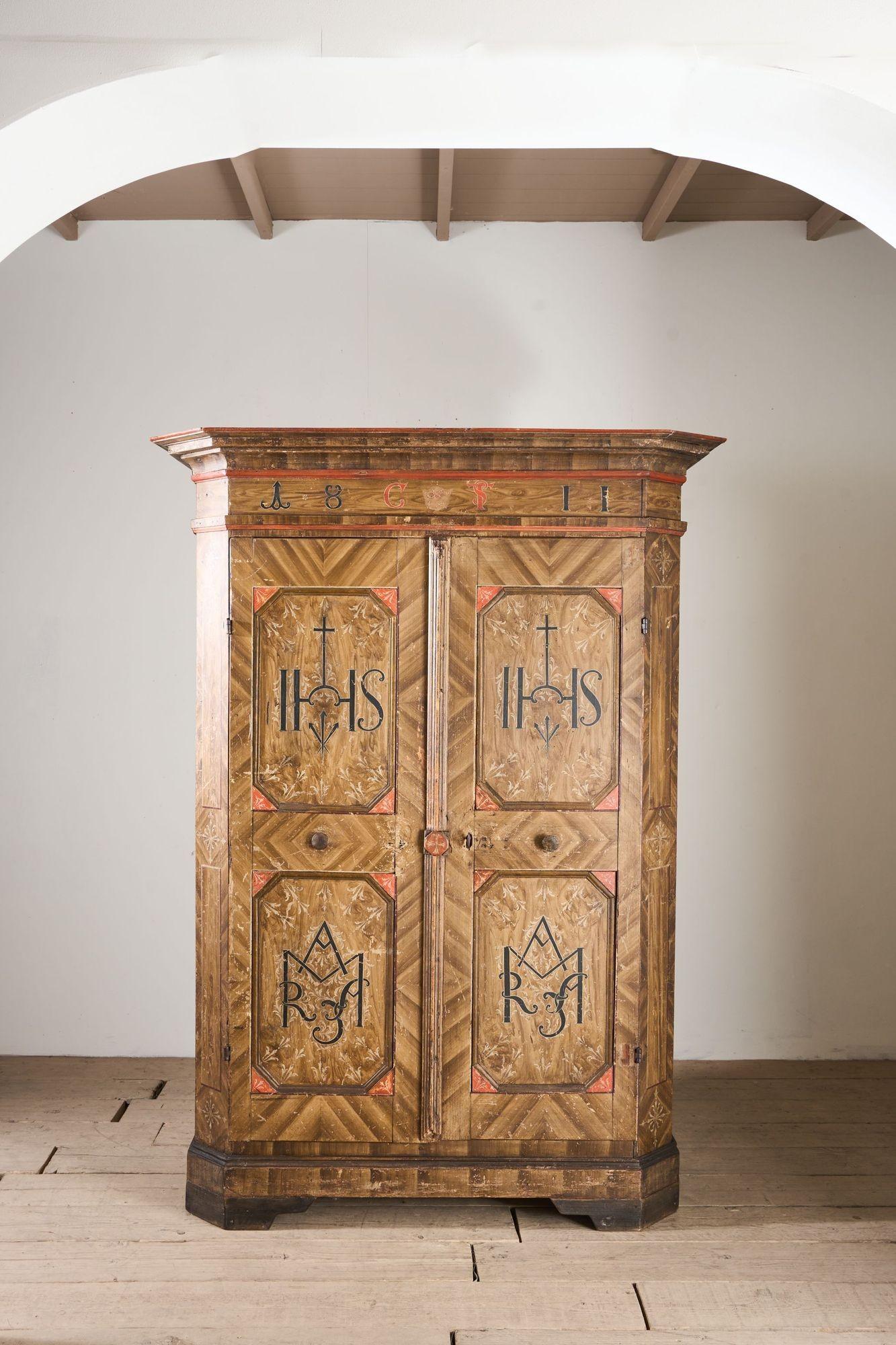 19th Century Italian Painted Marriage Cupboard (1 of 15) 19th Century Italian Painted Marriage Cupboard (1 of 15)