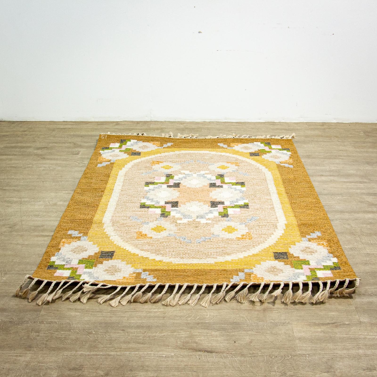 Flat Weave Swedish Rug with IS Initials (1 of 6)