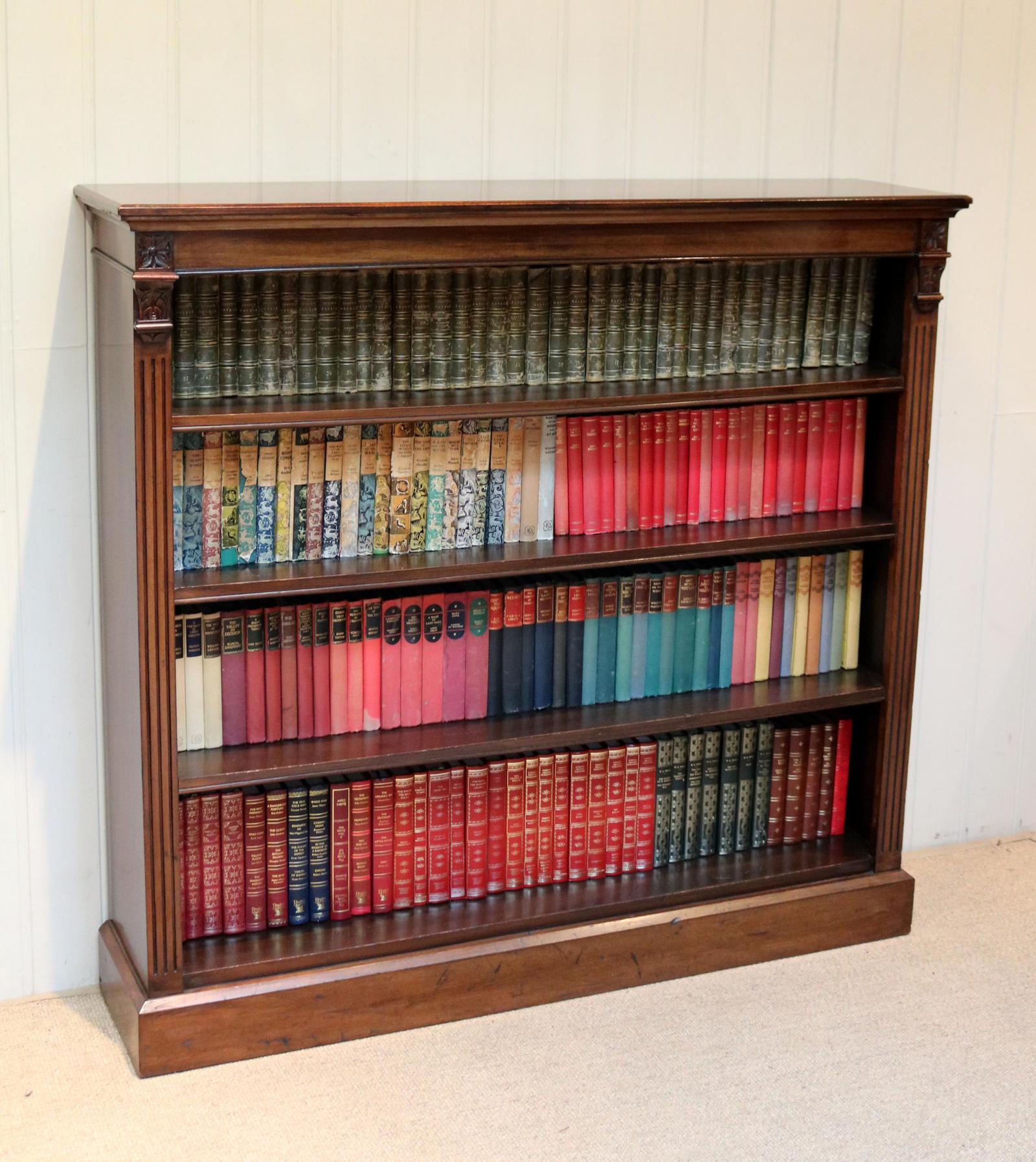 Late 19th Century Open Mahogany Bookcase (1 of 10) Late 19th Century Open Mahogany Bookcase (1 of 10)