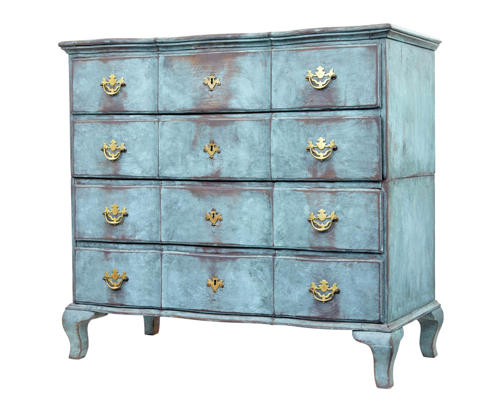 18th Century Painted Oak Scandinavian Baroque Chest of Drawers (1 of 9) 18th Century Painted Oak Scandinavian Baroque Chest of Drawers (1 of 9)