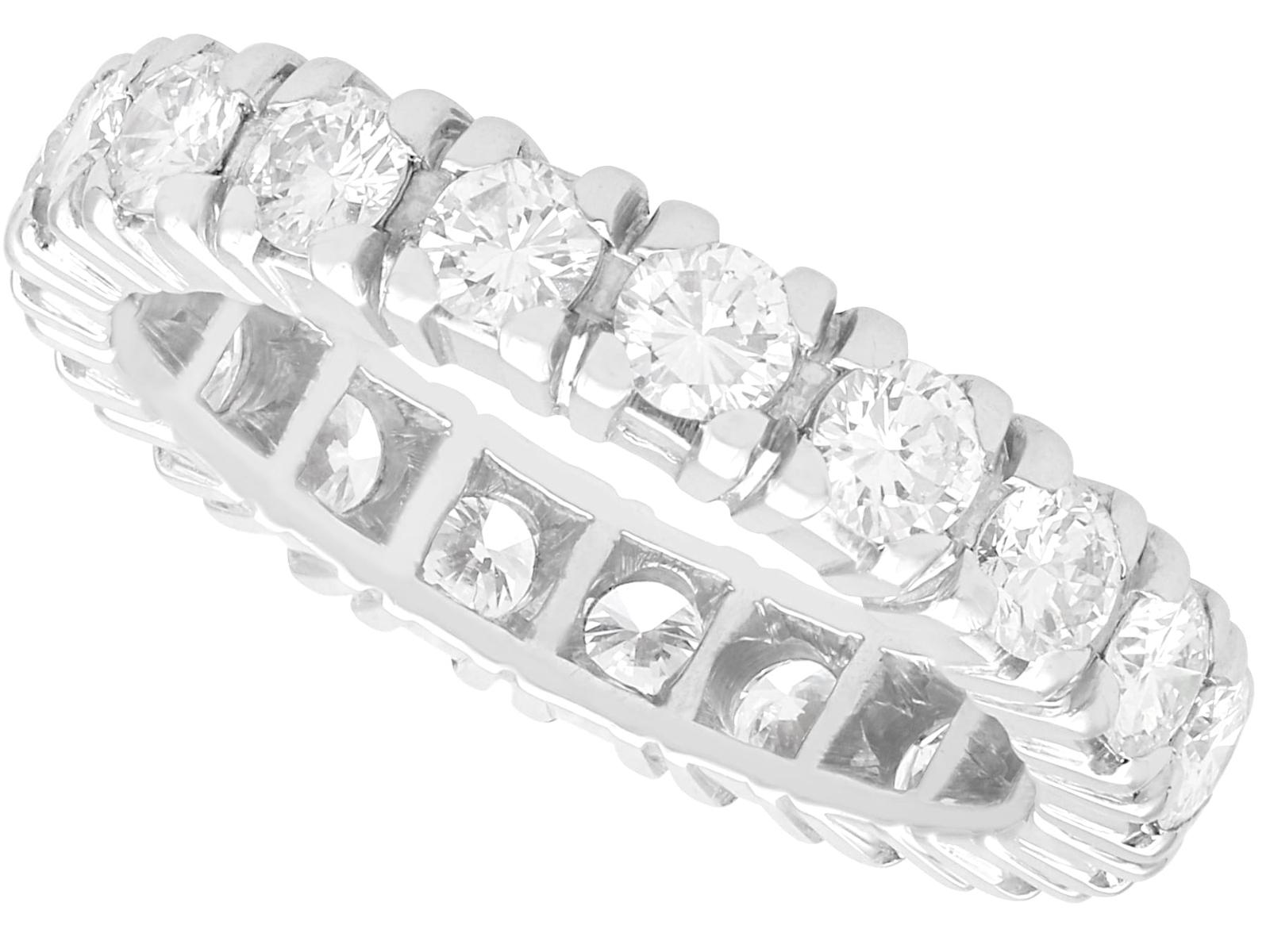 Vintage French 2.80ct Diamond & 18ct White Gold Full Eternity Ring c.1950 (1 of 10)