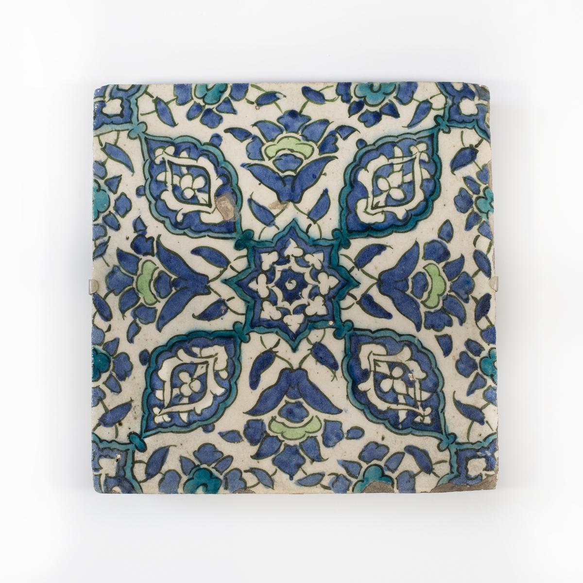 Ottoman Empire Damascus Square Tile late 16th Century (1 of 4)
