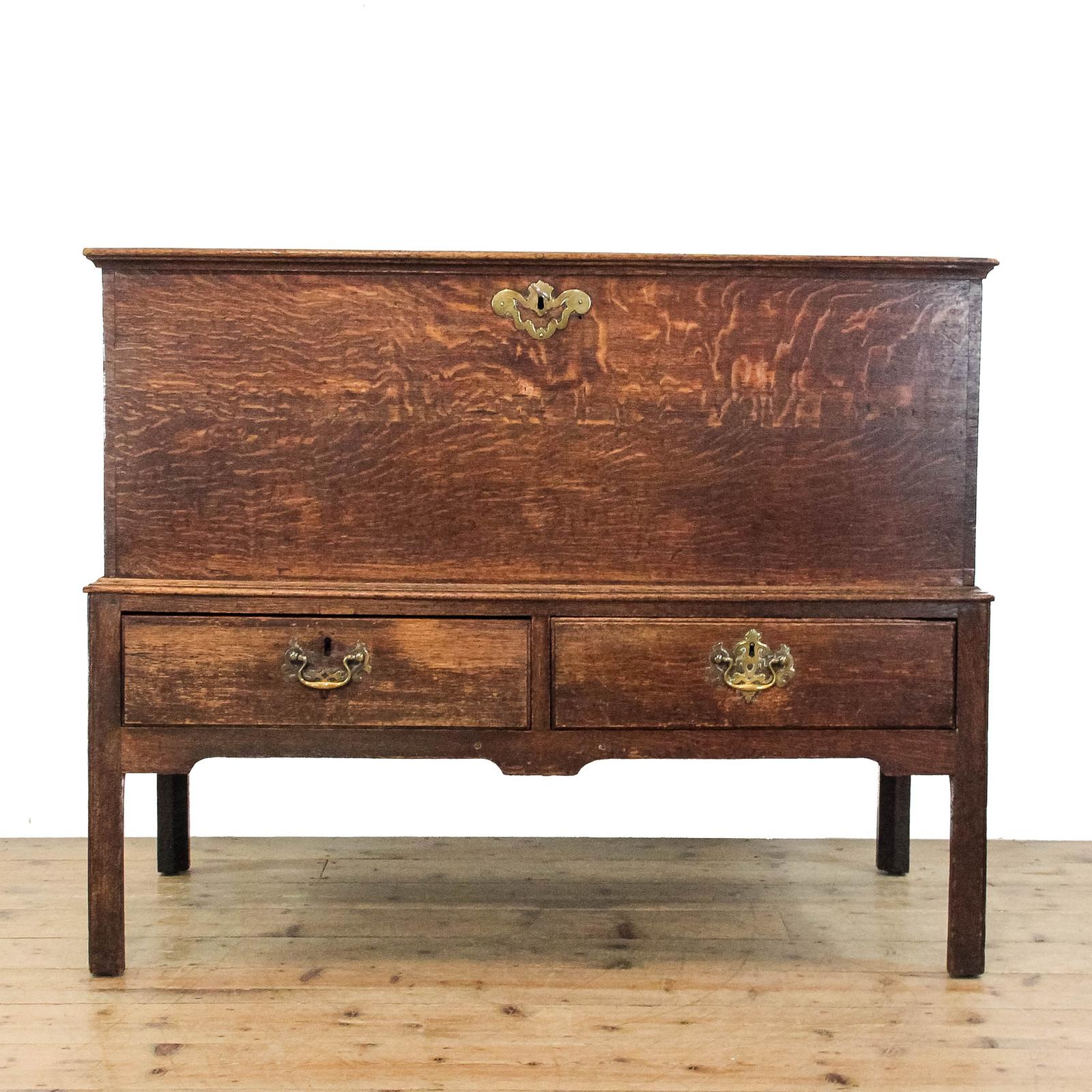 Antique 19th Century Oak Coffer on Stand (1 of 11)