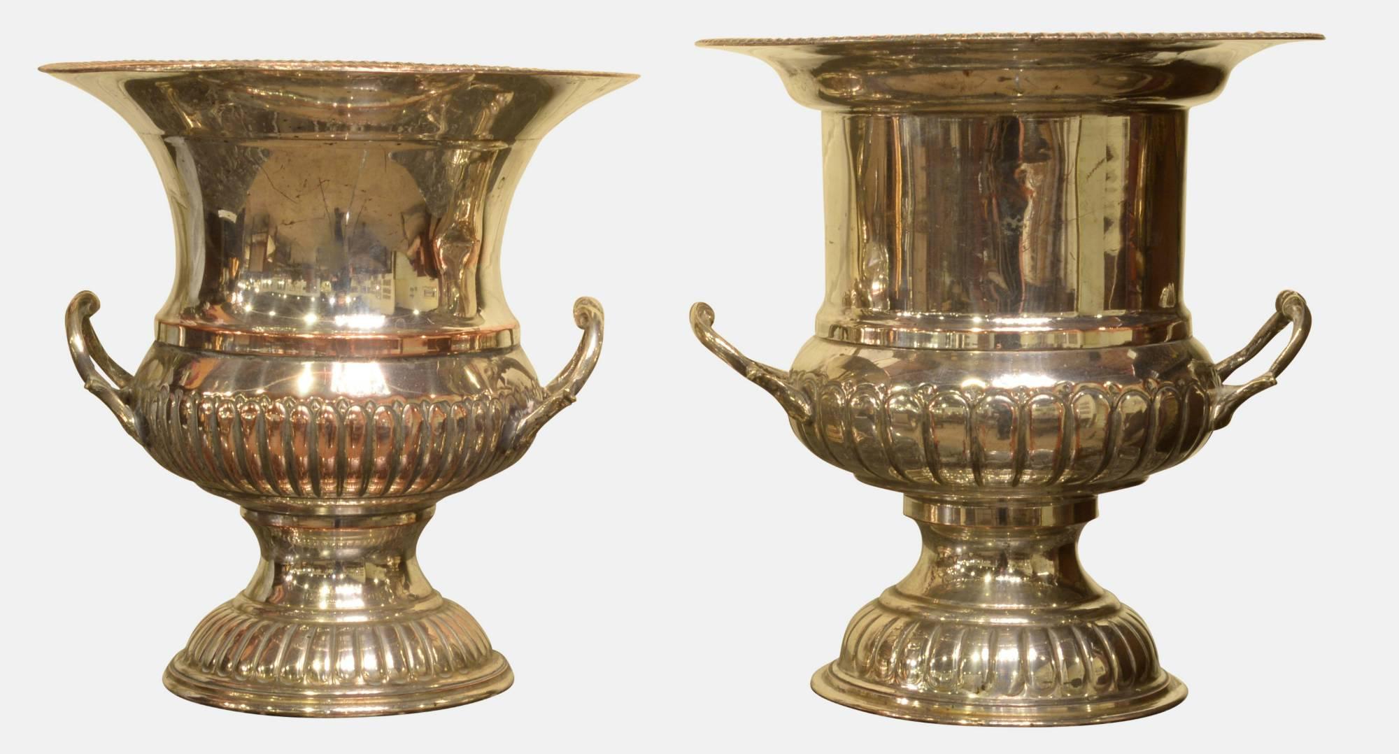 Near Pair of Antique Silver Wine Coolers/Vases (1 of 1) Near Pair of Antique Silver Wine Coolers/Vases (1 of 1)