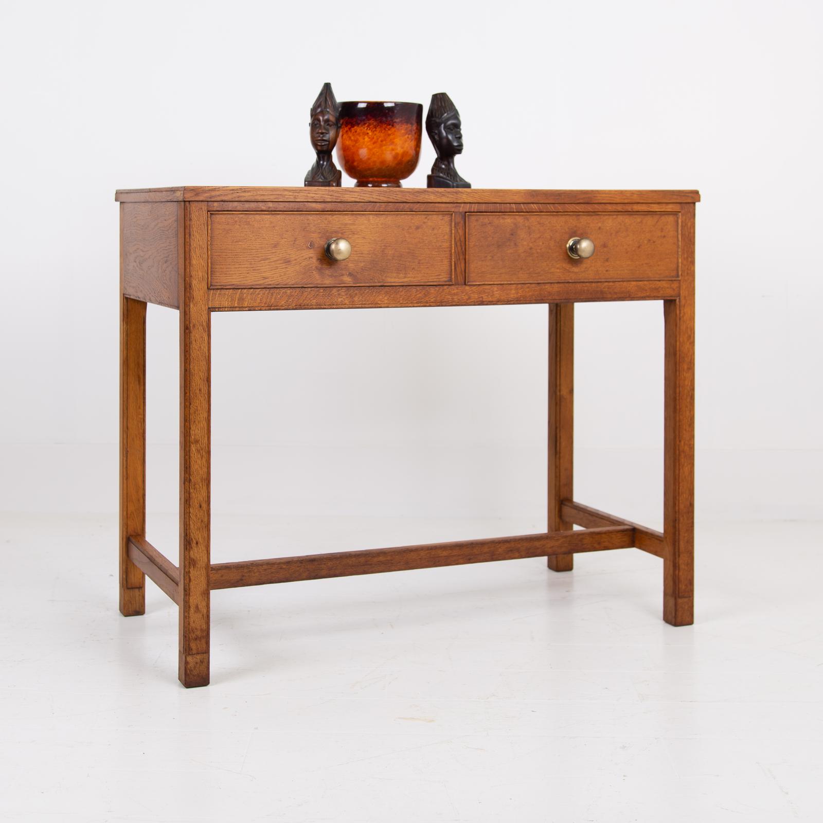 Gordon Russell Oak 2 Drawer Desk Console Table (1 of 16) Gordon Russell Oak 2 Drawer Desk Console Table (1 of 16)
