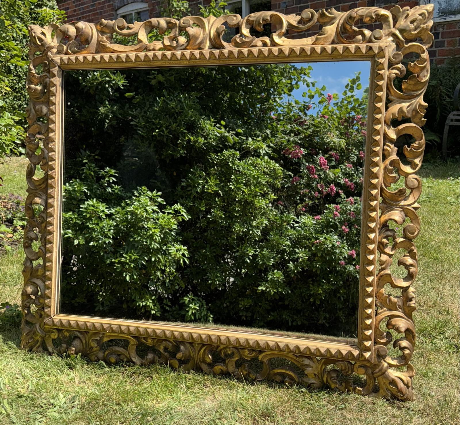 Carved Giltwood Florentine Mirror (1 of 5)