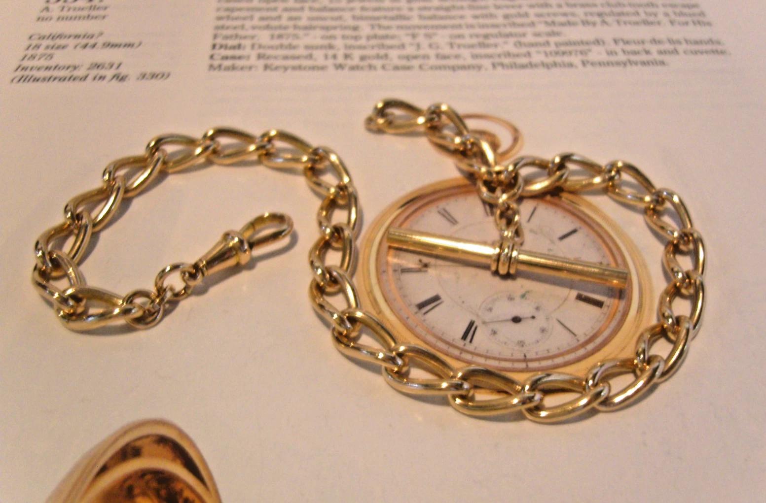 Pocket Watch Chain 10ct Rose Rolled Gold Antique 1890 Victorian Albert & T Bar (1 of 15)