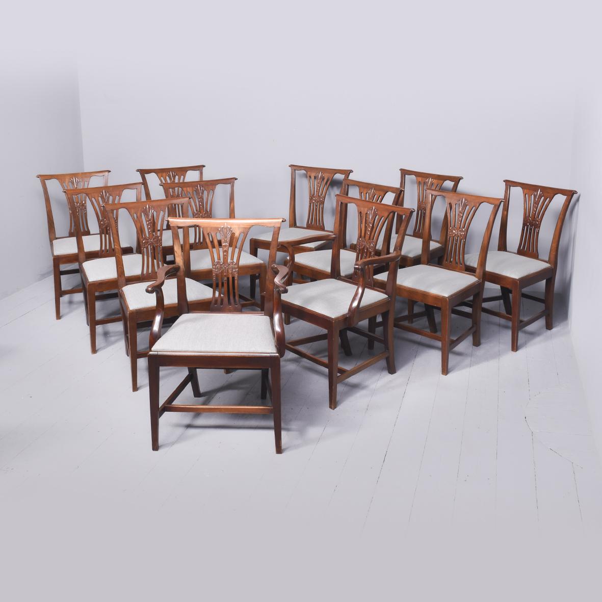 Set of 12 Mahogany Dining Chairs (1 of 10)