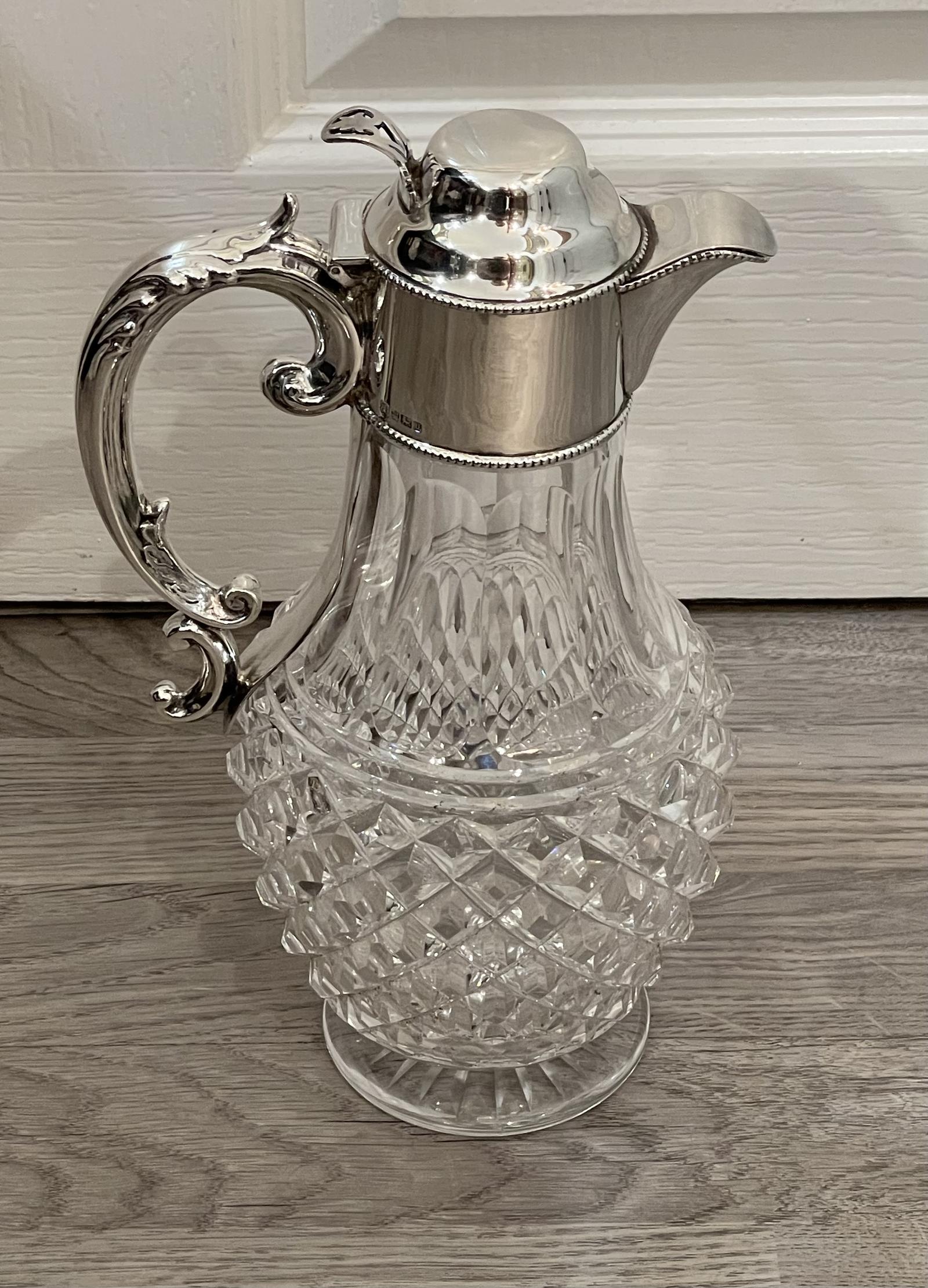 Large Silver & Cut Glass Claret Jug 1912 (1 of 6) Large Silver & Cut Glass Claret Jug 1912 (1 of 6)