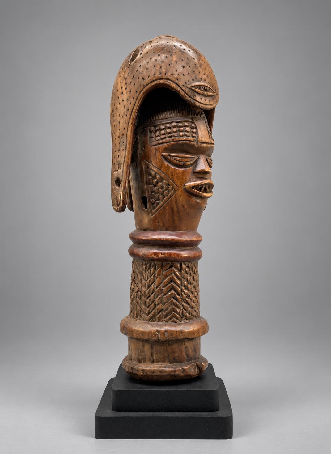 20th Century African Mende Sowei Carved Wood Ceremonial Staff Finial Sculpture (1 of 12) 20th Century African Mende Sowei Carved Wood Ceremonial Staff Finial Sculpture (1 of 12)