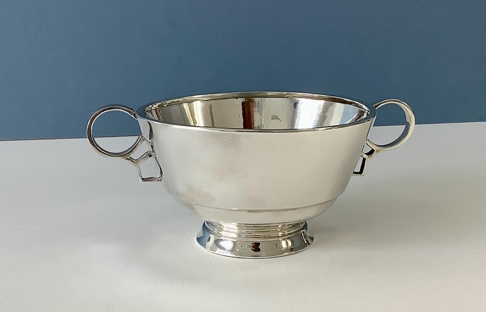 Antique Silver Twin-Handled Art Deco Bowl (1 of 6)