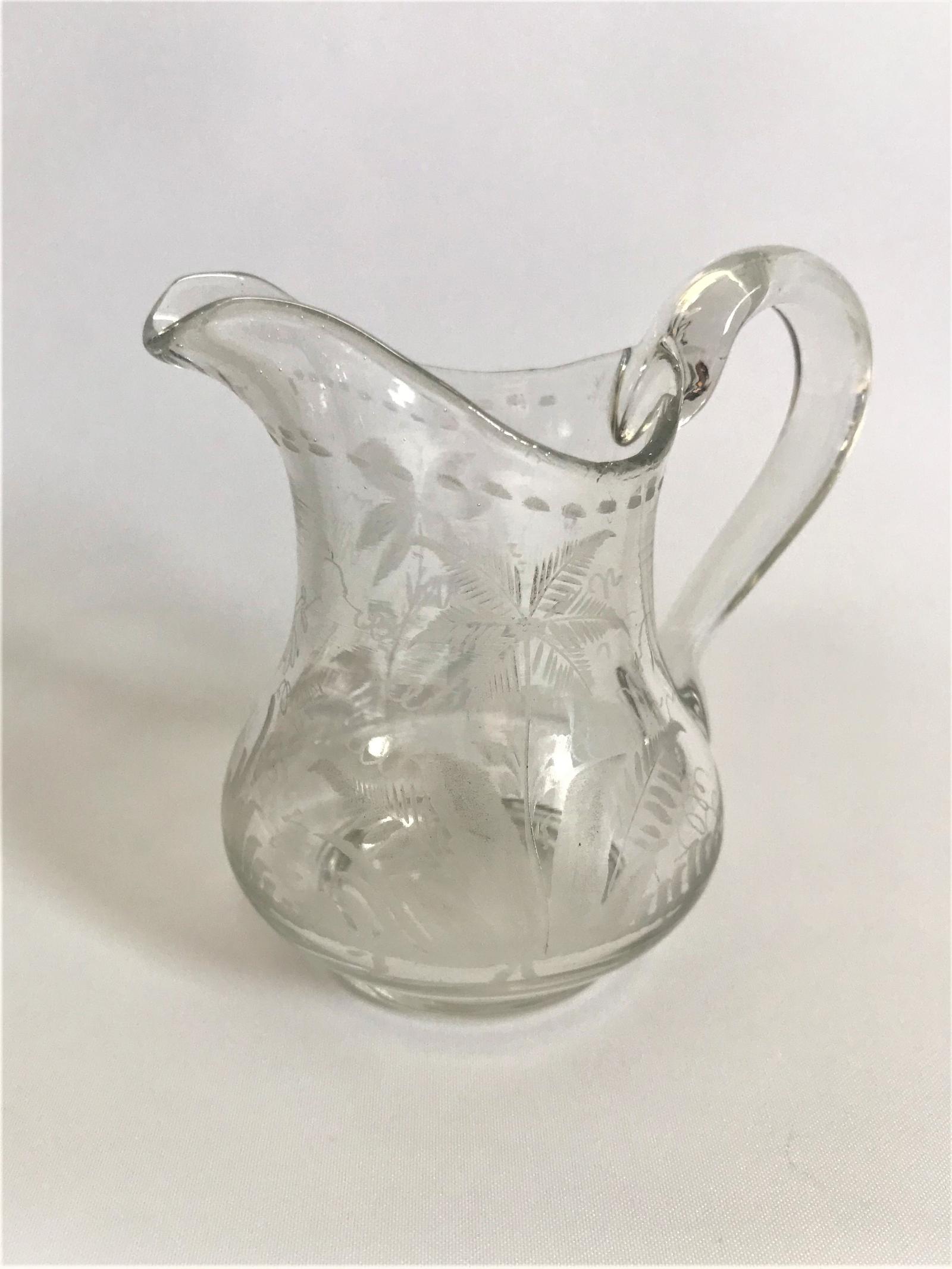 Pretty Victorian Fern Etched Cream Jug (1 of 5) Pretty Victorian Fern Etched Cream Jug (1 of 5)