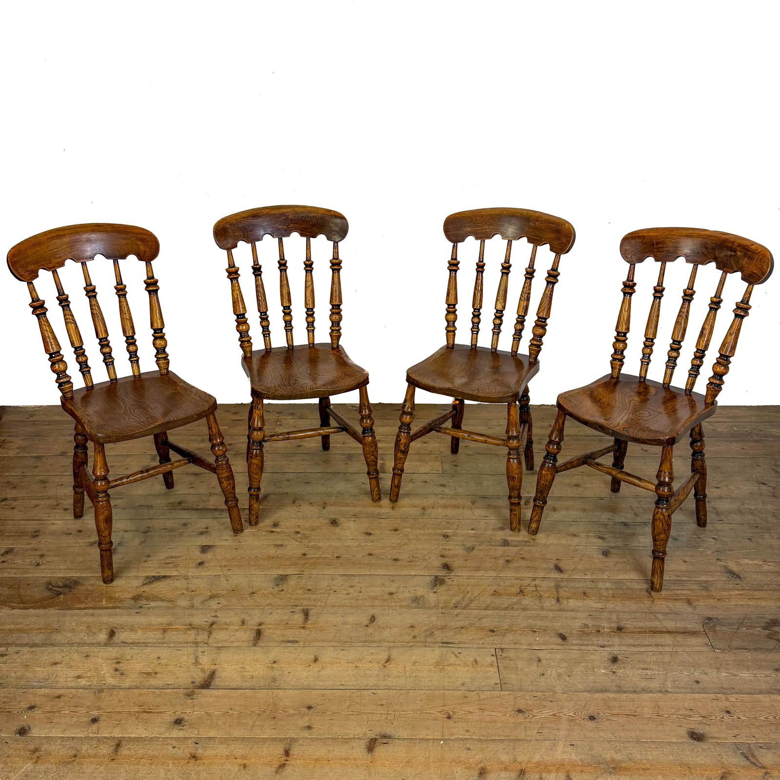 Antique Set of Four Farmhouse Kitchen Chairs (1 of 9) Antique Set of Four Farmhouse Kitchen Chairs (1 of 9)