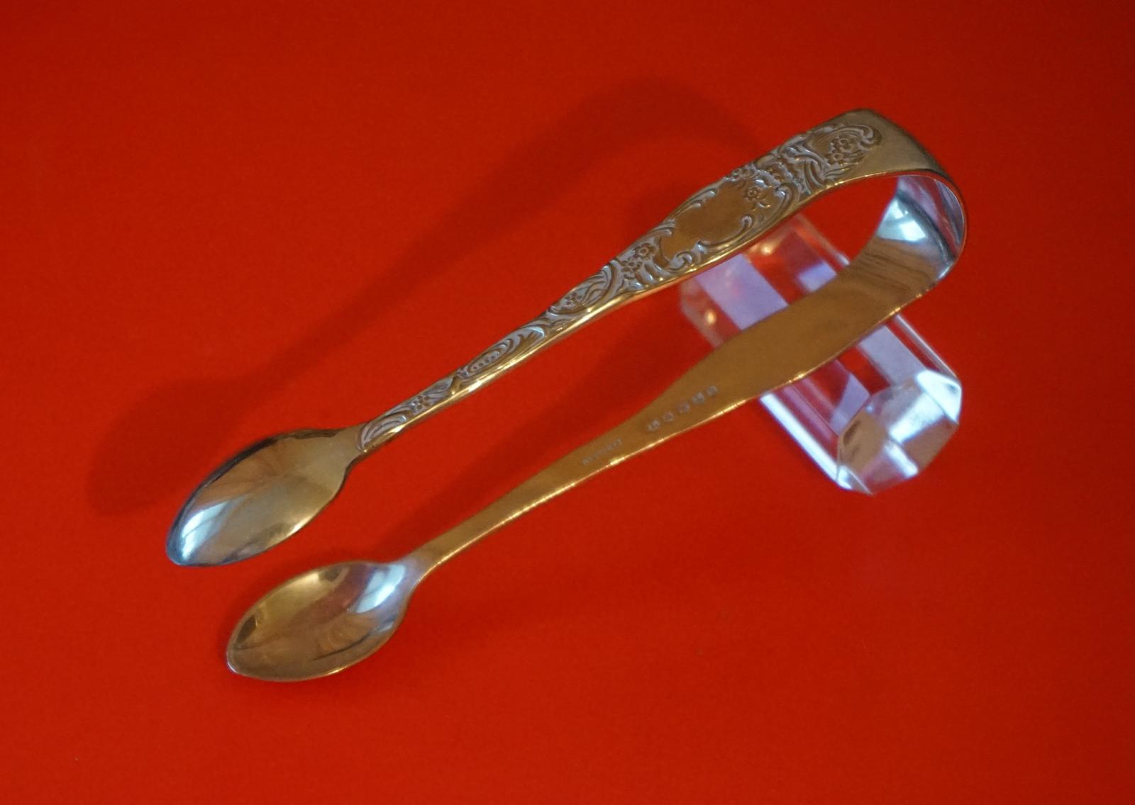 Vintage Ornate Scroll Design Silver Sugar Nips (1 of 10)