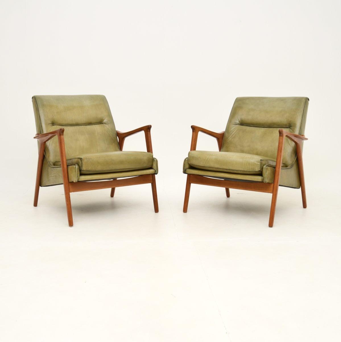 Pair of Vintage Swedish Teak & Leather Armchairs by Broderna Andersson (1 of 11) Pair of Vintage Swedish Teak & Leather Armchairs by Broderna Andersson (1 of 11)