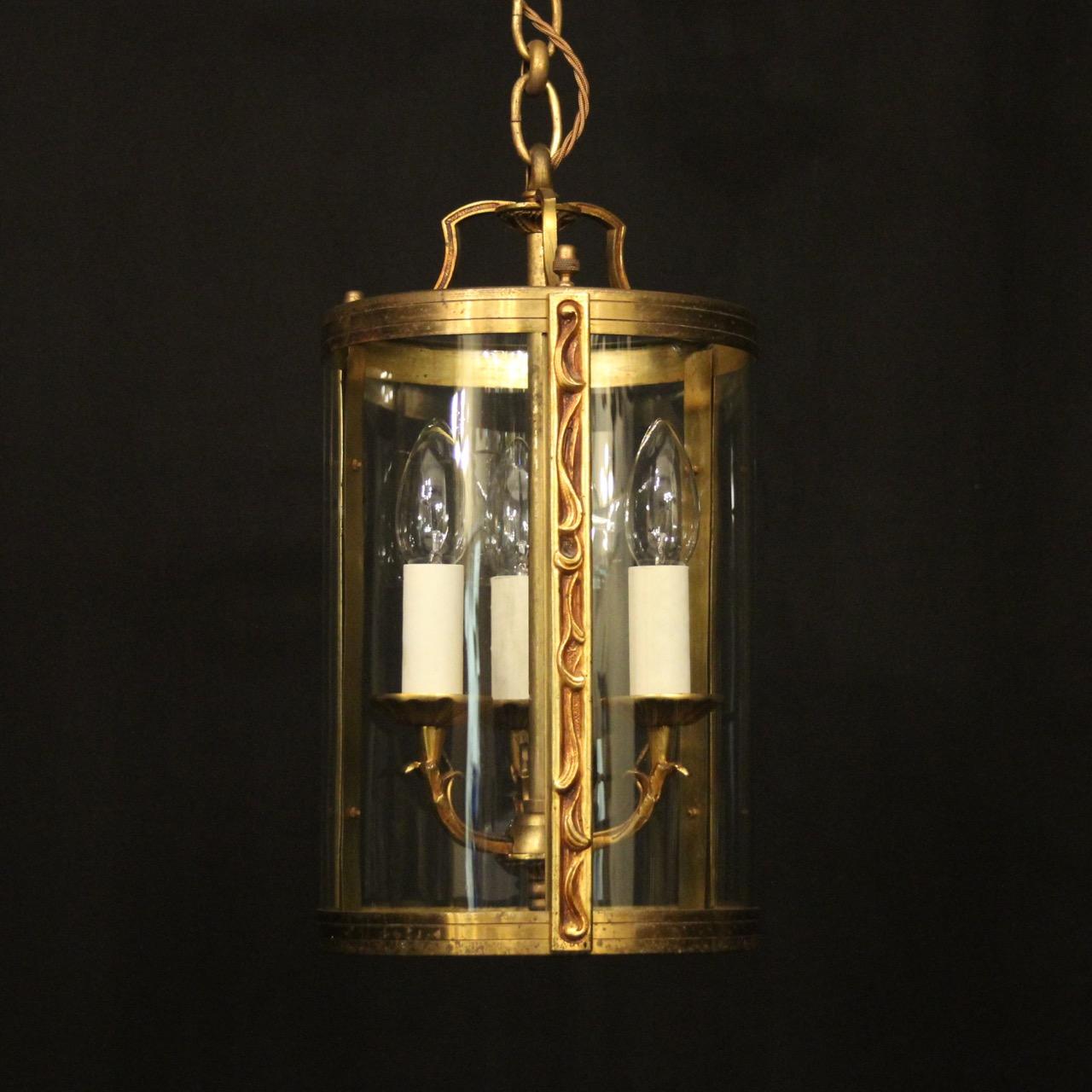 French Gilded Convex Antique Hall Lantern (1 of 10)