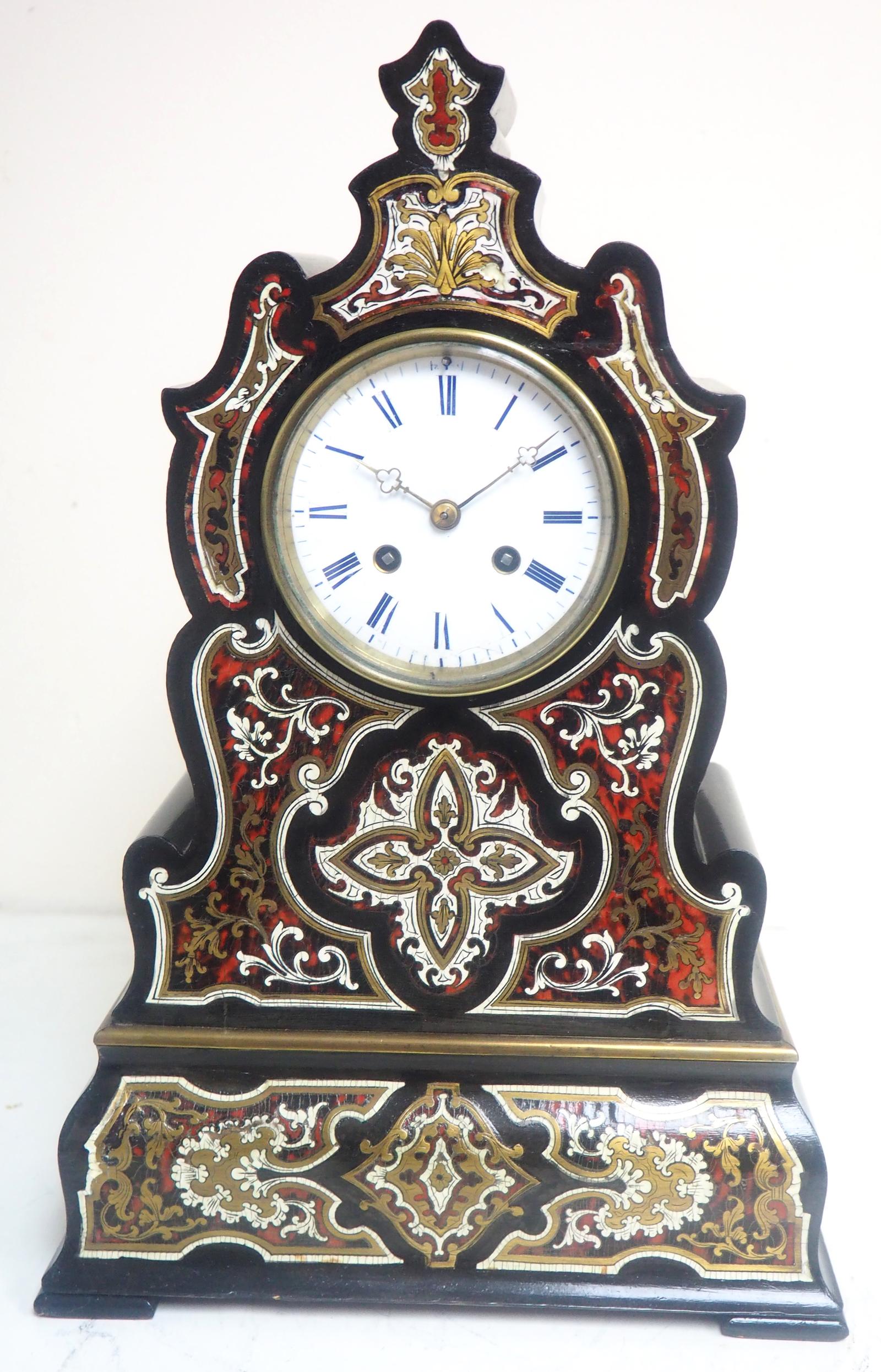 Very Good French Shell & Ormolu Mantel Clock Sought Scrolling Ebony Case Striking 8-day Mantle Clock (1 of 11) Very Good French Shell & Ormolu Mantel Clock Sought Scrolling Ebony Case Striking 8-day Mantle Clock (1 of 11)