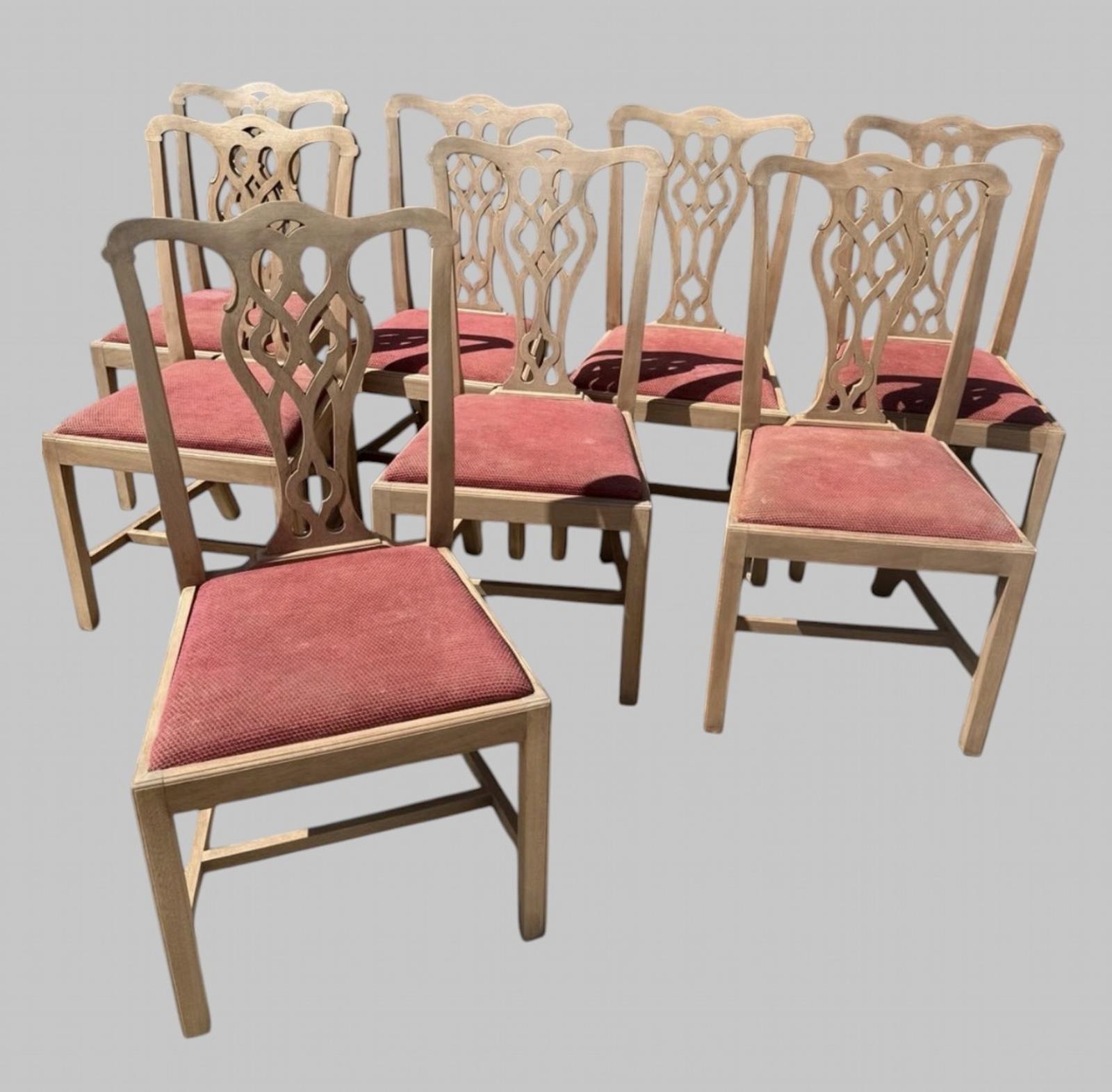 Set of Eight Bleached Mahogany Dining Chairs (1 of 6) Set of Eight Bleached Mahogany Dining Chairs (1 of 6)