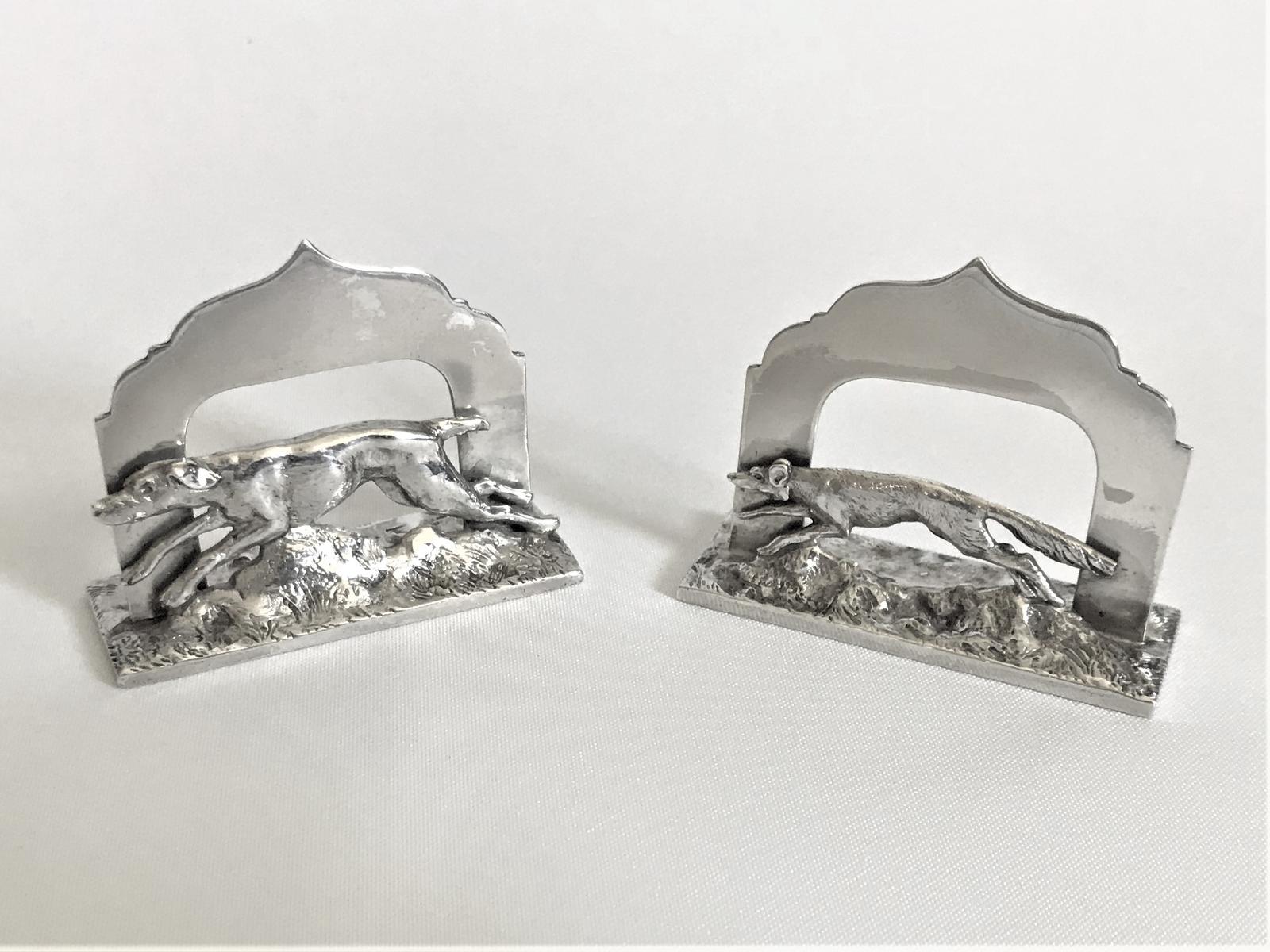 Exceptional Pair of Fox & Hound Menu / Card Holders (1 of 8) Exceptional Pair of Fox & Hound Menu / Card Holders (1 of 8)