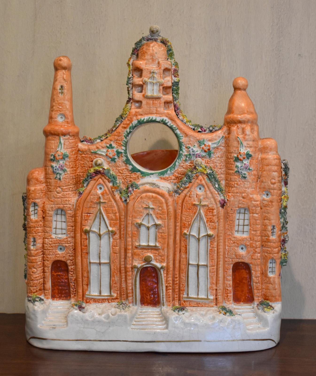 Very Large Staffordshire Flat Back Church Watch Holder (1 of 6) Very Large Staffordshire Flat Back Church Watch Holder (1 of 6)