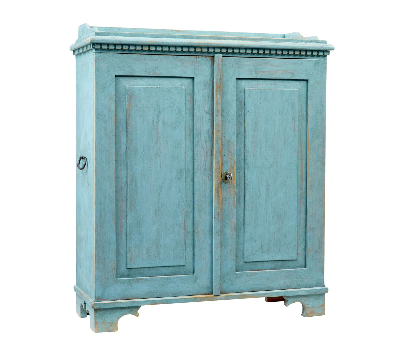 19th Century Scandinavian Painted Pine Double Door Cupboard (1 of 8)