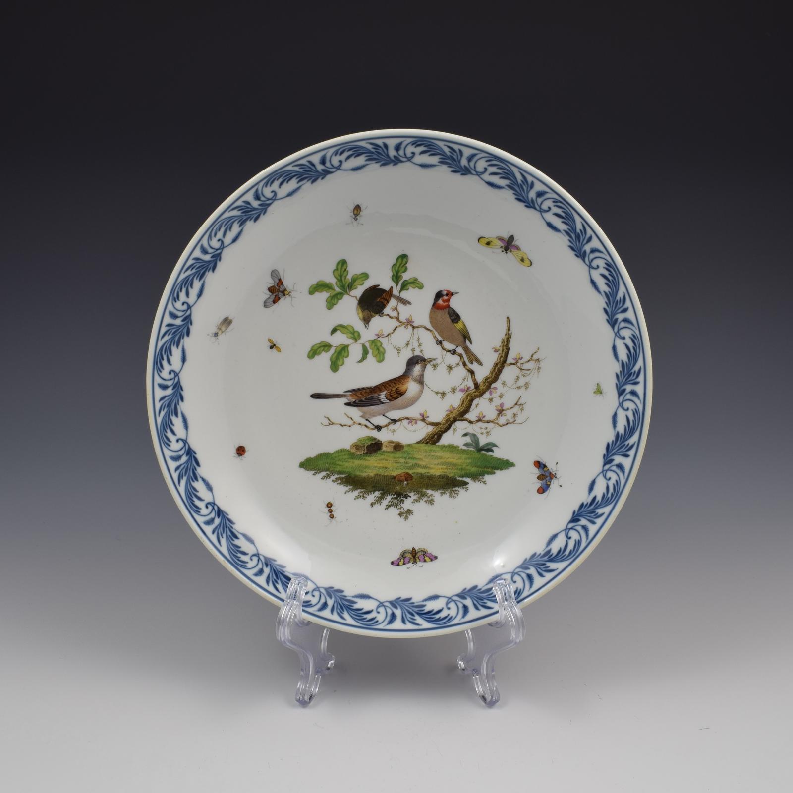 Large Meissen Porcelain Ornithological Bird Bowl / Dish c.1860 (1 of 6)