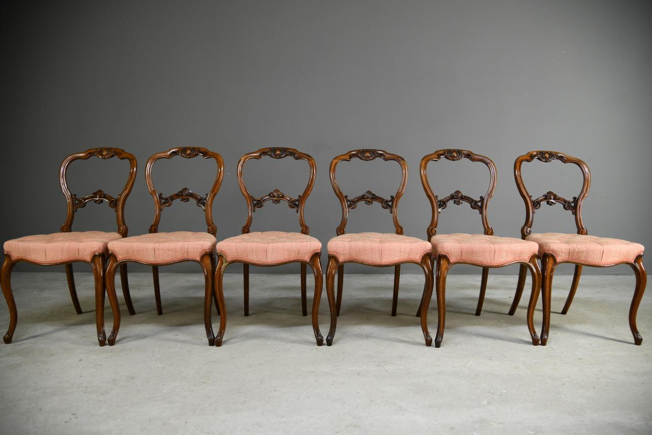 Set of 6 Walnut Dining Chairs (1 of 12)