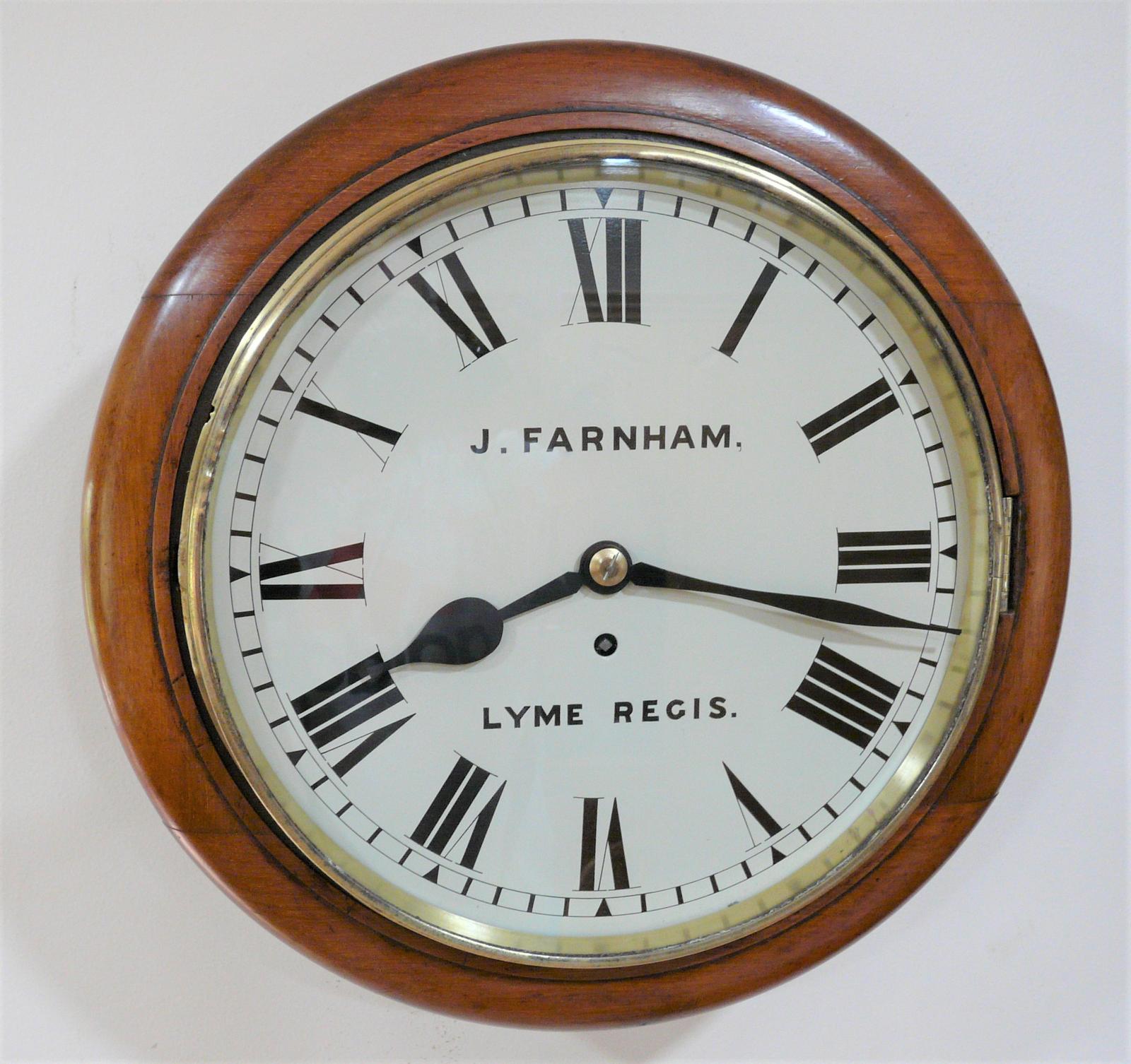 Excellent 12” English Fusee Dial Timepiece by James Farnham 1860 (1 of 3) Excellent 12” English Fusee Dial Timepiece by James Farnham 1860 (1 of 3)