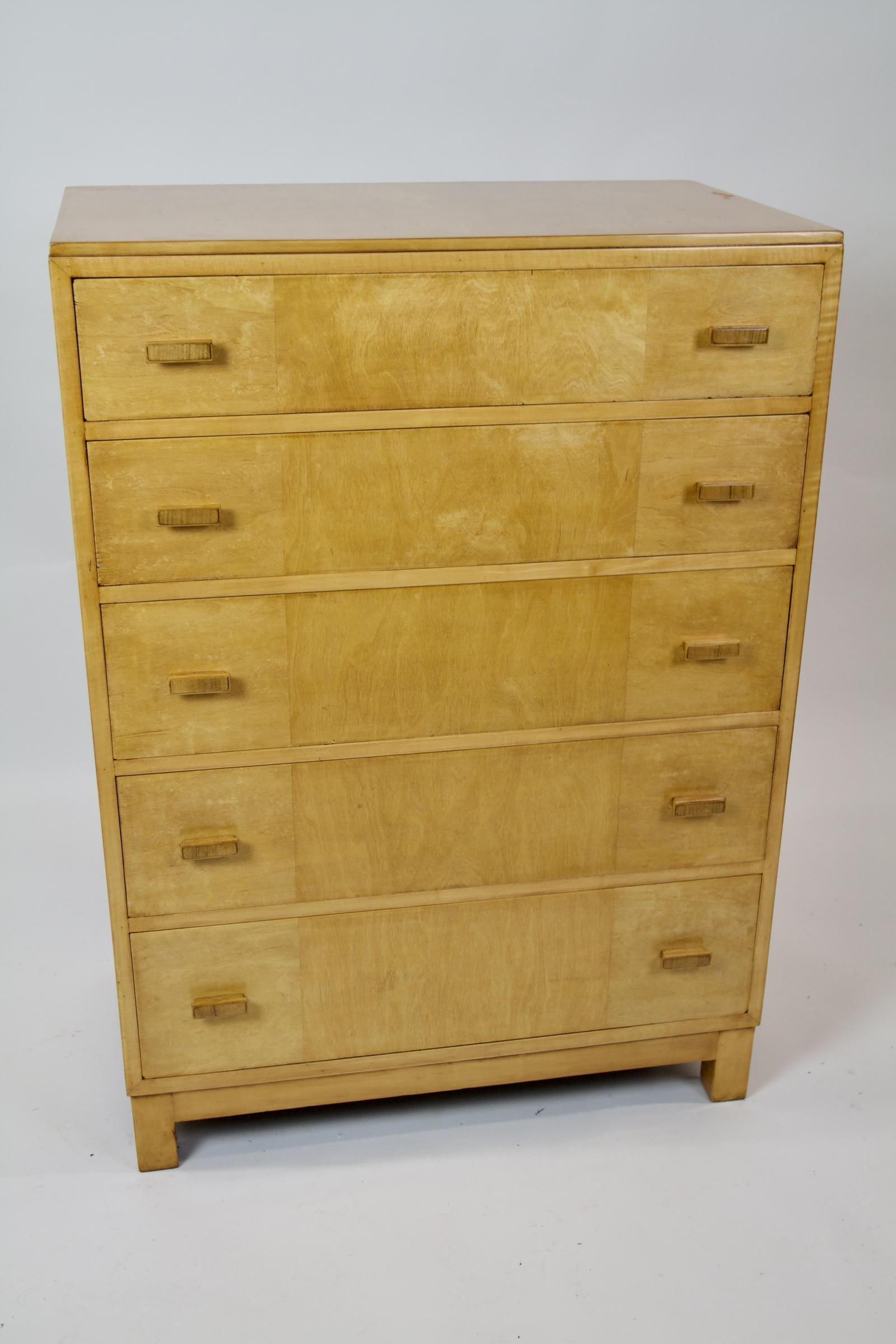 Heals Art Deco Walnut 5 Drawer Chest Circa 1930s (1 of 6)