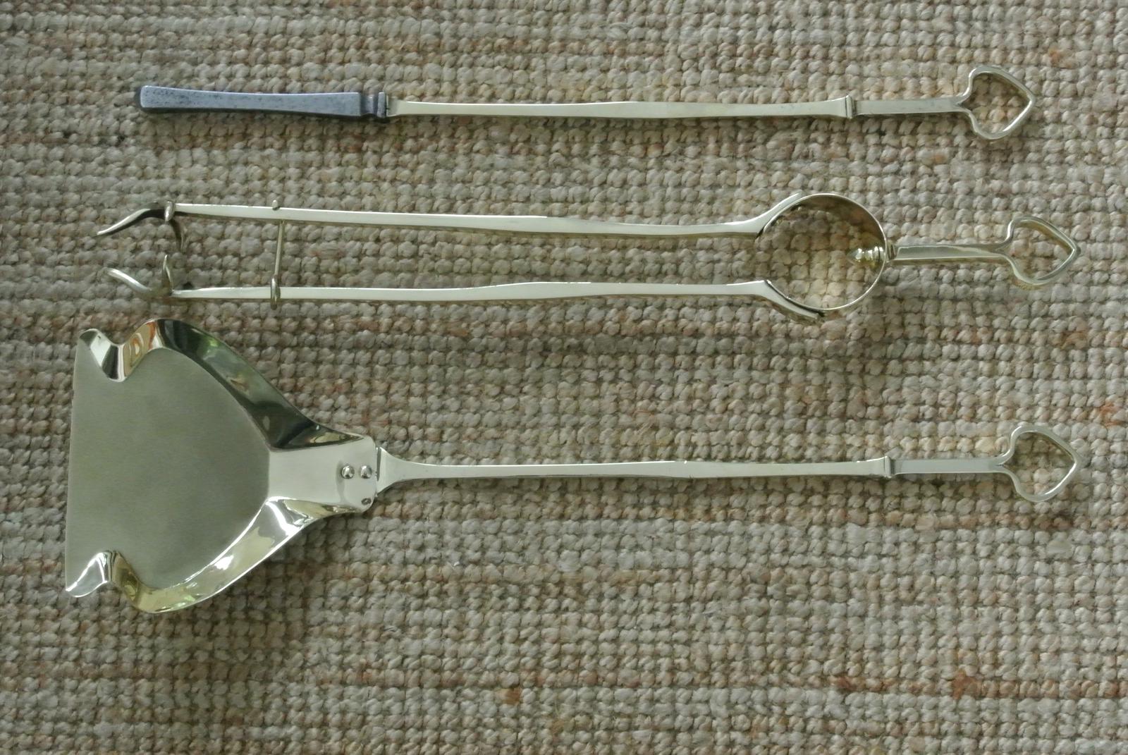 Art Nouveau Brass Fire Irons Companion Set Reg 1904 (1 of 13)