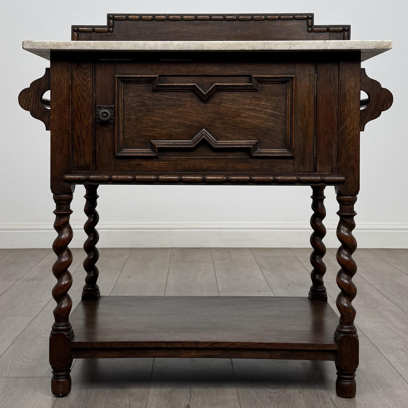 Antique 20th Century Edwardian Marble Top Washstand In Oak (1 of 11) Antique 20th Century Edwardian Marble Top Washstand In Oak (1 of 11)