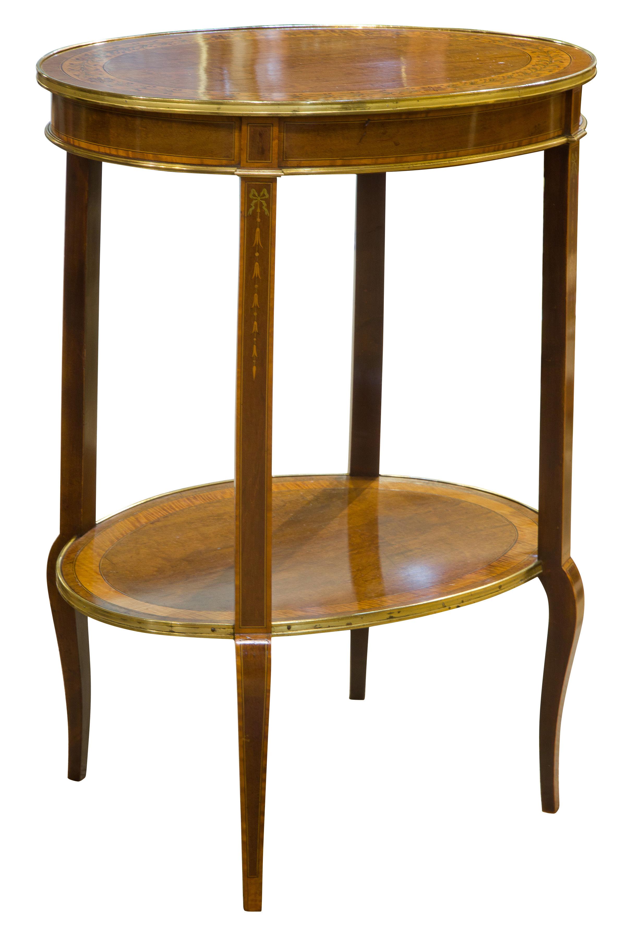 English Mahogany & Marquetry Oval Table (1 of 1)