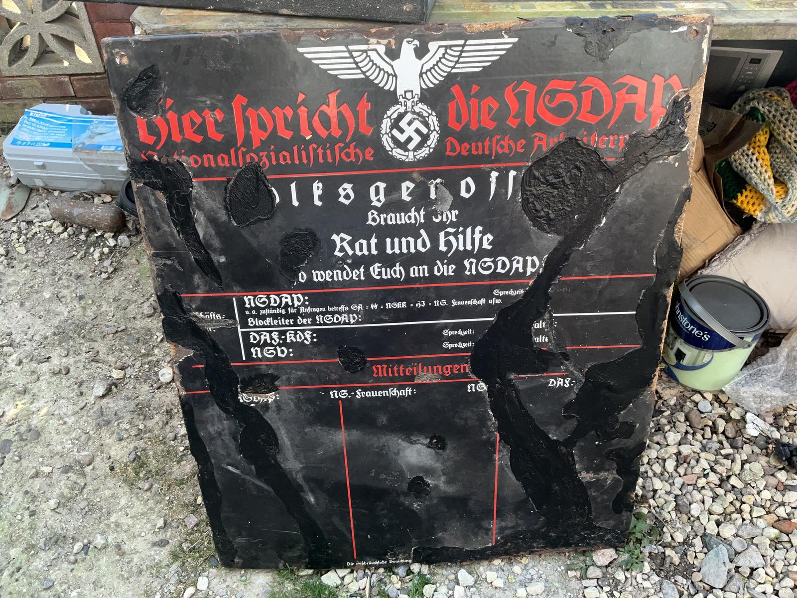 Reich Stag Staff’s Enamel Car Parking/permit Sign (1 of 8)