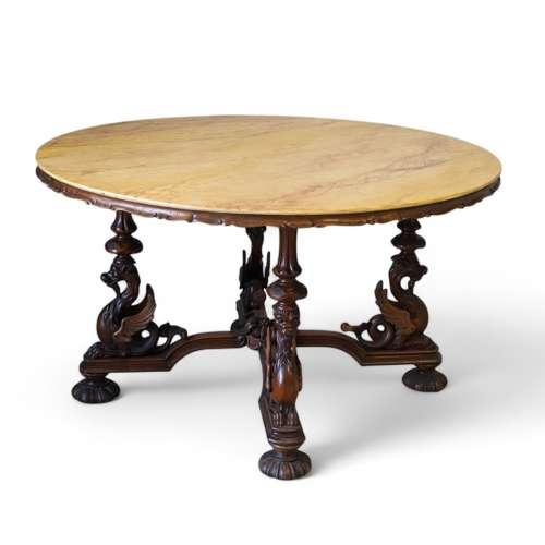 Palazzo Style Circular Centre Table with Ornately Carved Base (1 of 12)