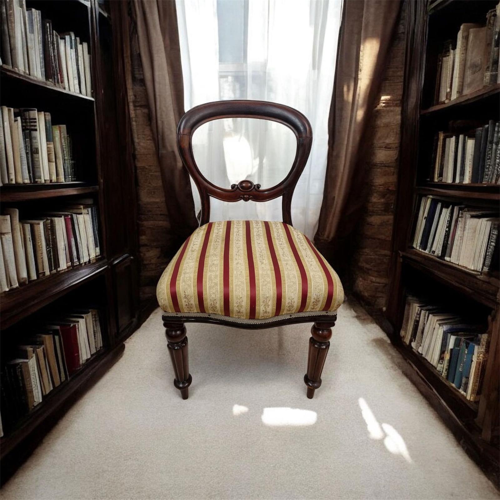 Antique Victorian Mahogany Balloon-back Chair c.1880 (1 of 8)