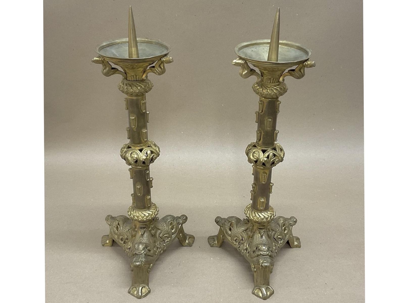 Pair of Victorian Brass Pricket Candlesticks Baroque Style Ecclesiastical 47cm C1880 (1 of 8) Pair of Victorian Brass Pricket Candlesticks Baroque Style Ecclesiastical 47cm C1880 (1 of 8)
