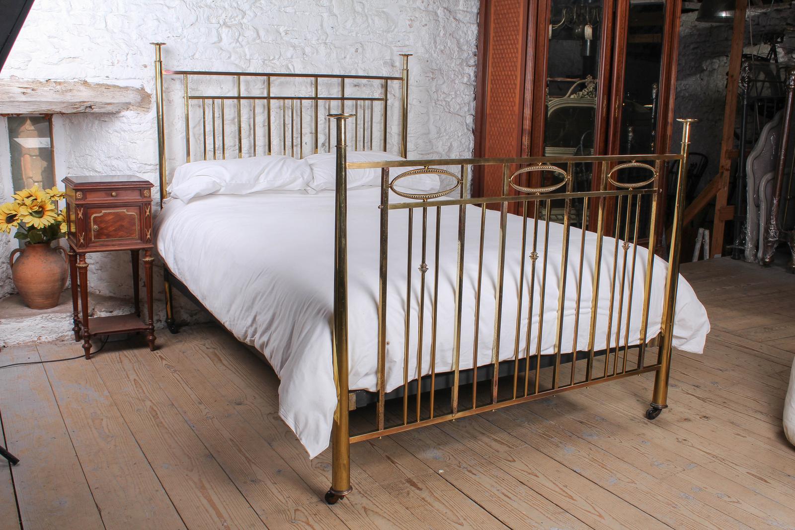 Gorgeous All Brass King Size Bed with Tapered Posts (1 of 7)