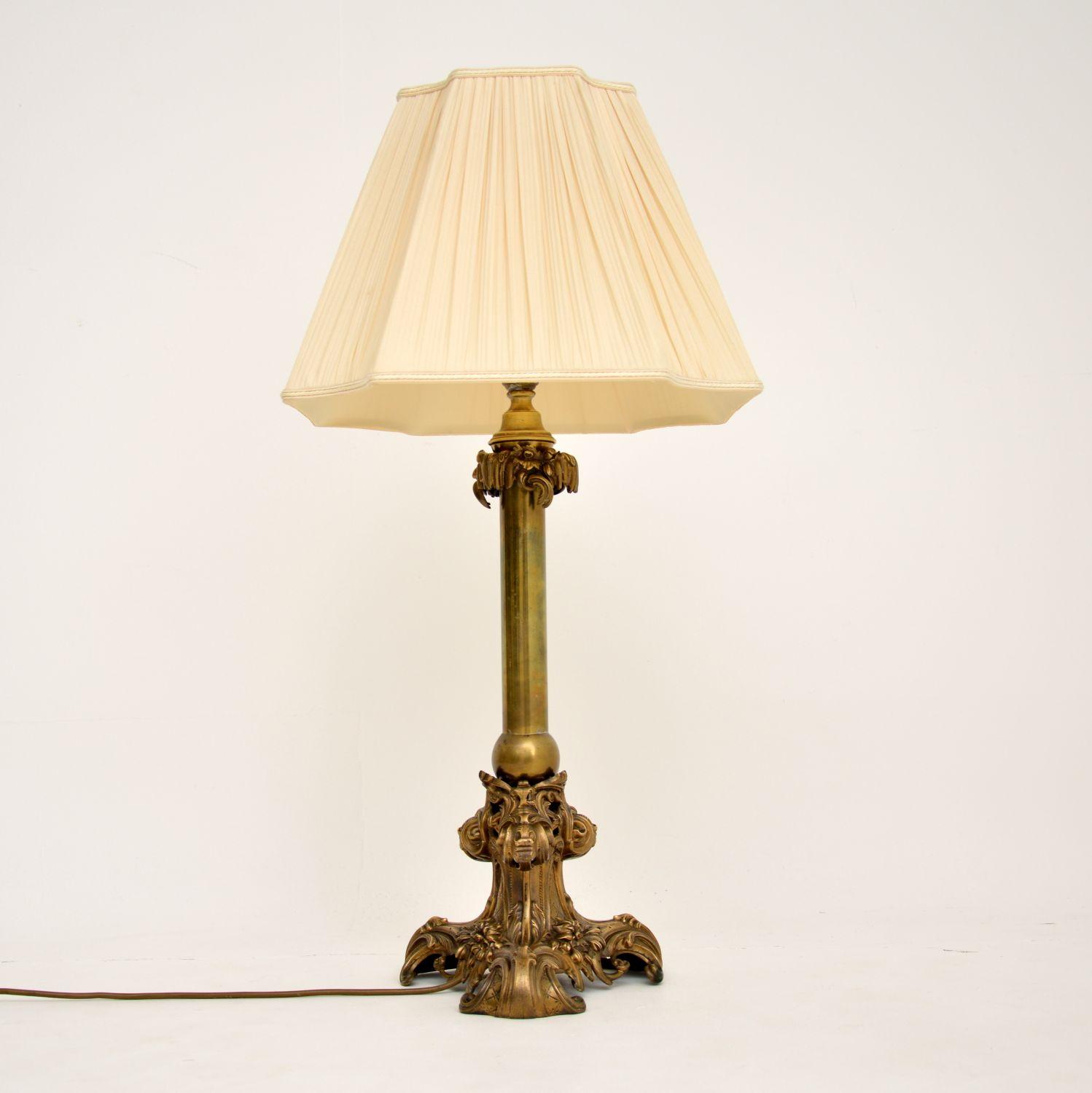Antique Victorian Brass Table Lamp (1 of 7) Antique Victorian Brass Table Lamp (1 of 7)