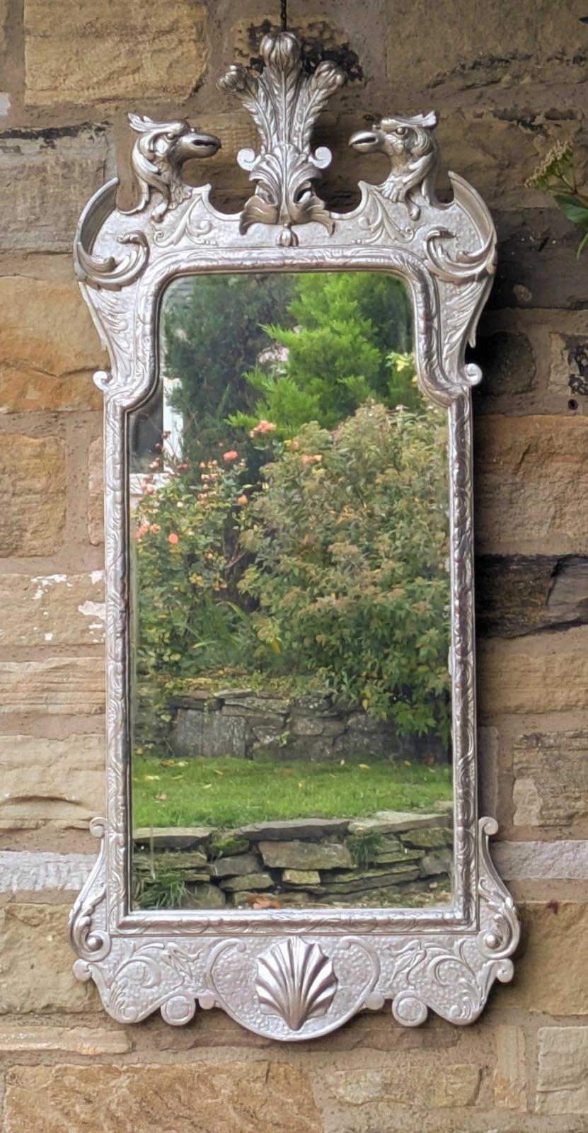 19th Century Siver Gilt Pier Glass Mirror Eagles Head Crest (1 of 9)