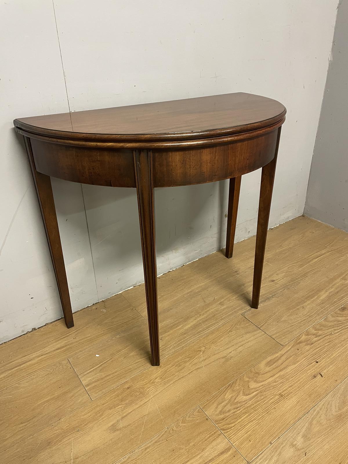 George III Solid Mahogany Demi Lune Tea Table Circa 1790 (1 of 11)