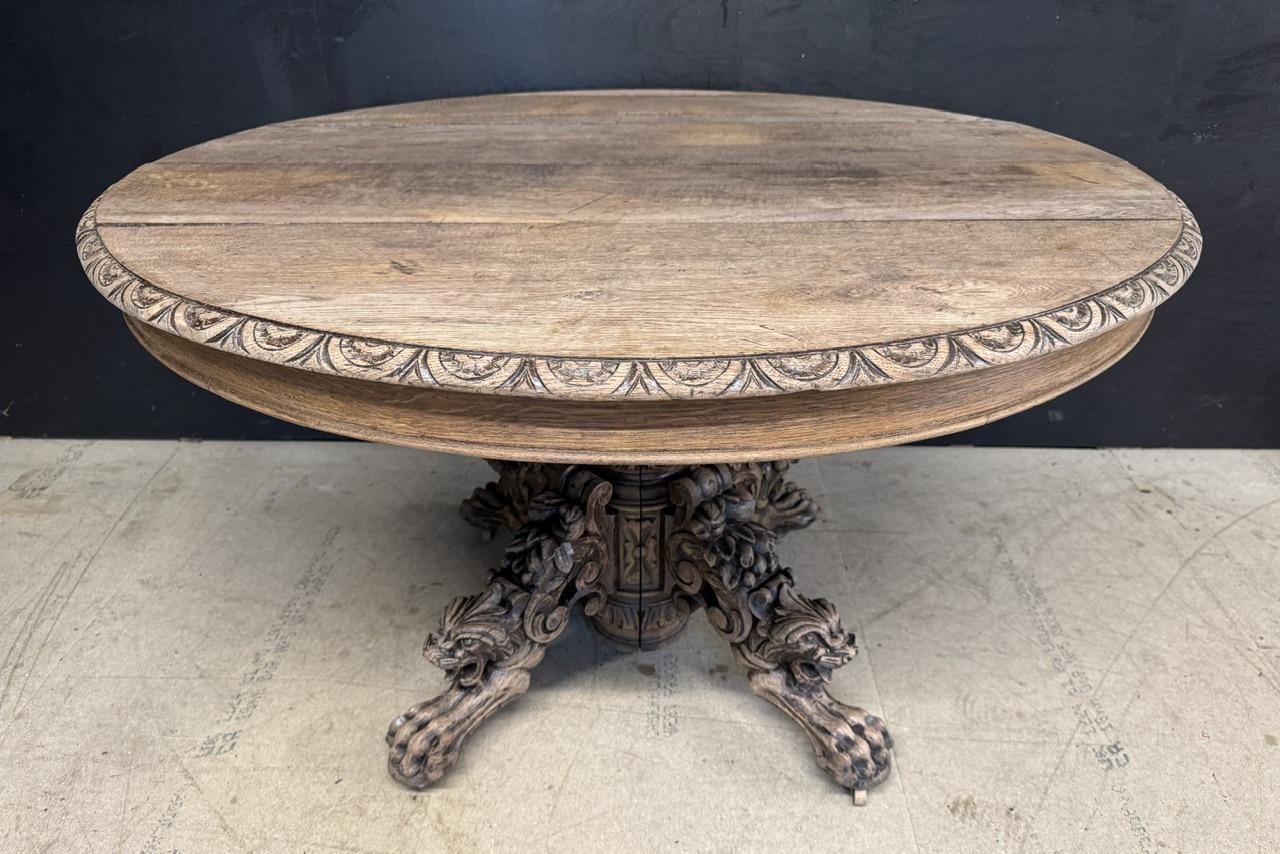 French Carved Oak Hunting Table (1 of 11) French Carved Oak Hunting Table (1 of 11)