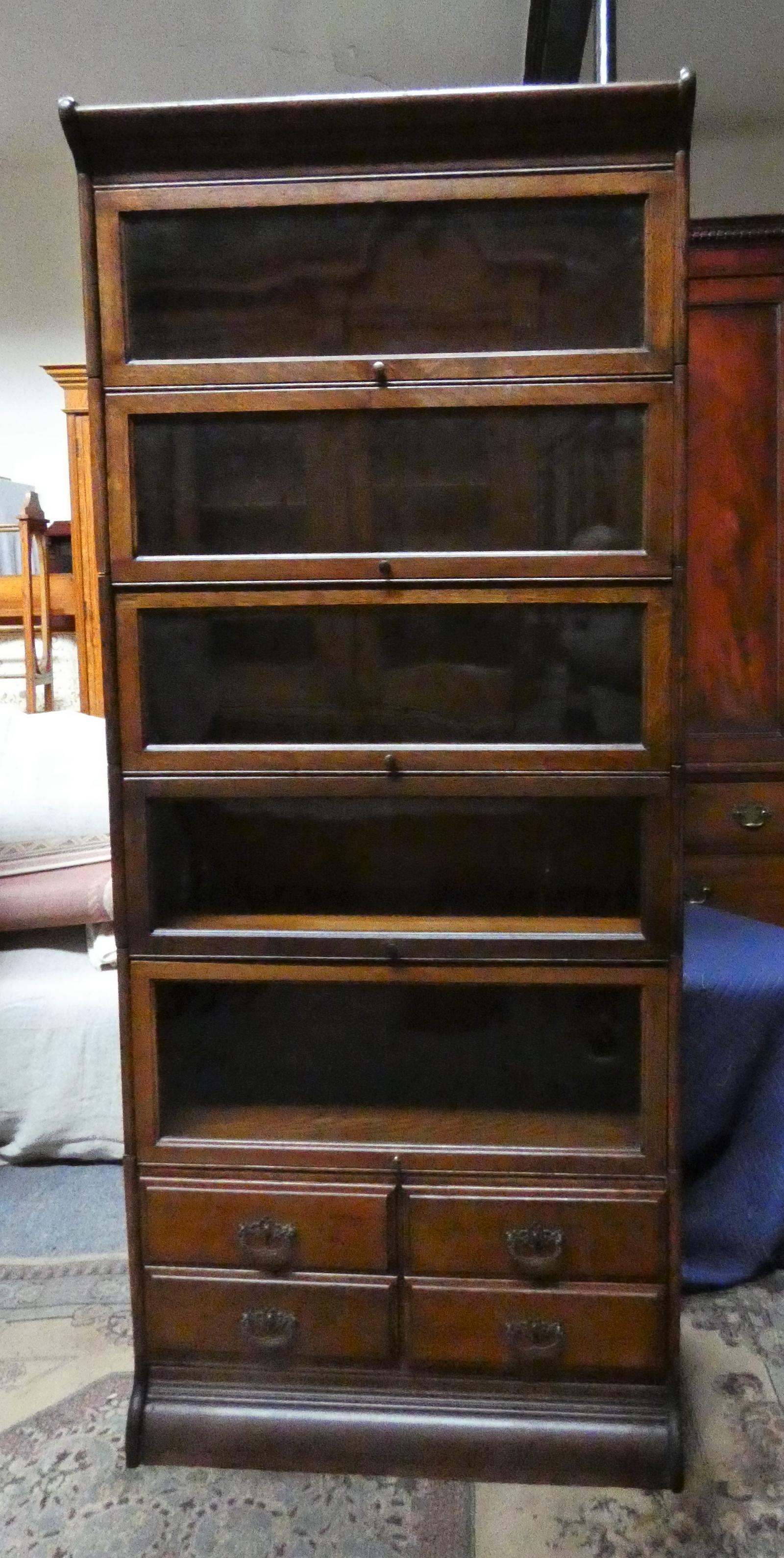 Tall Oak Stacking Bookcase / Sectional Bookcase (1 of 6)