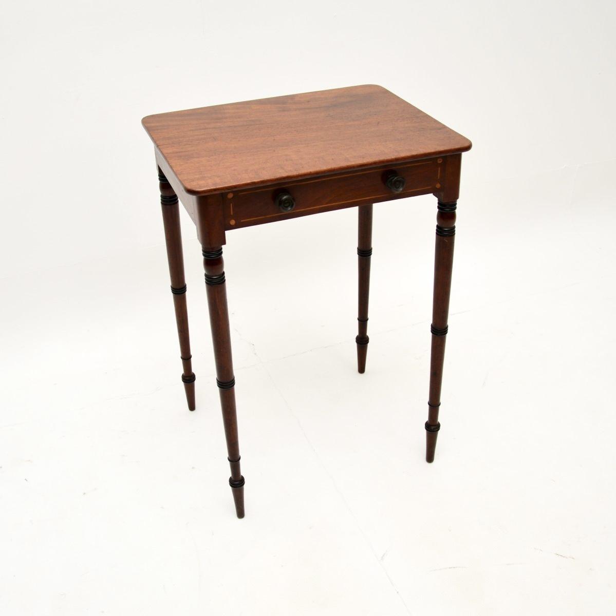 Antique Georgian Period Mahogany Side Table (1 of 7)