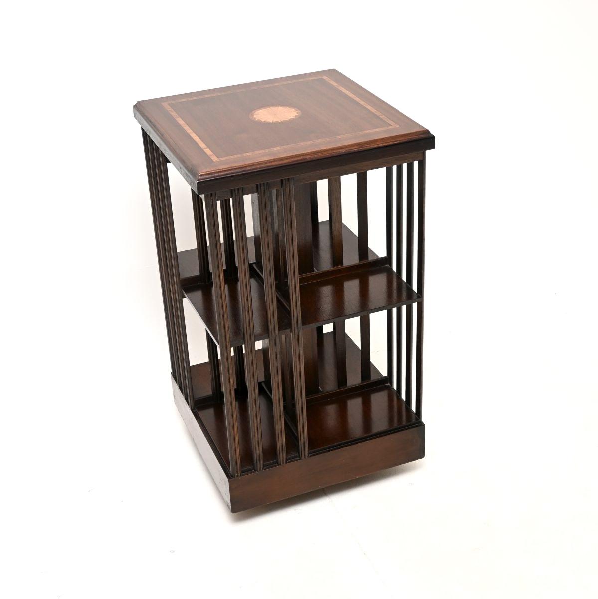 Sheraton Style Inlaid Mahogany Revolving Bookcase (1 of 7) Sheraton Style Inlaid Mahogany Revolving Bookcase (1 of 7)