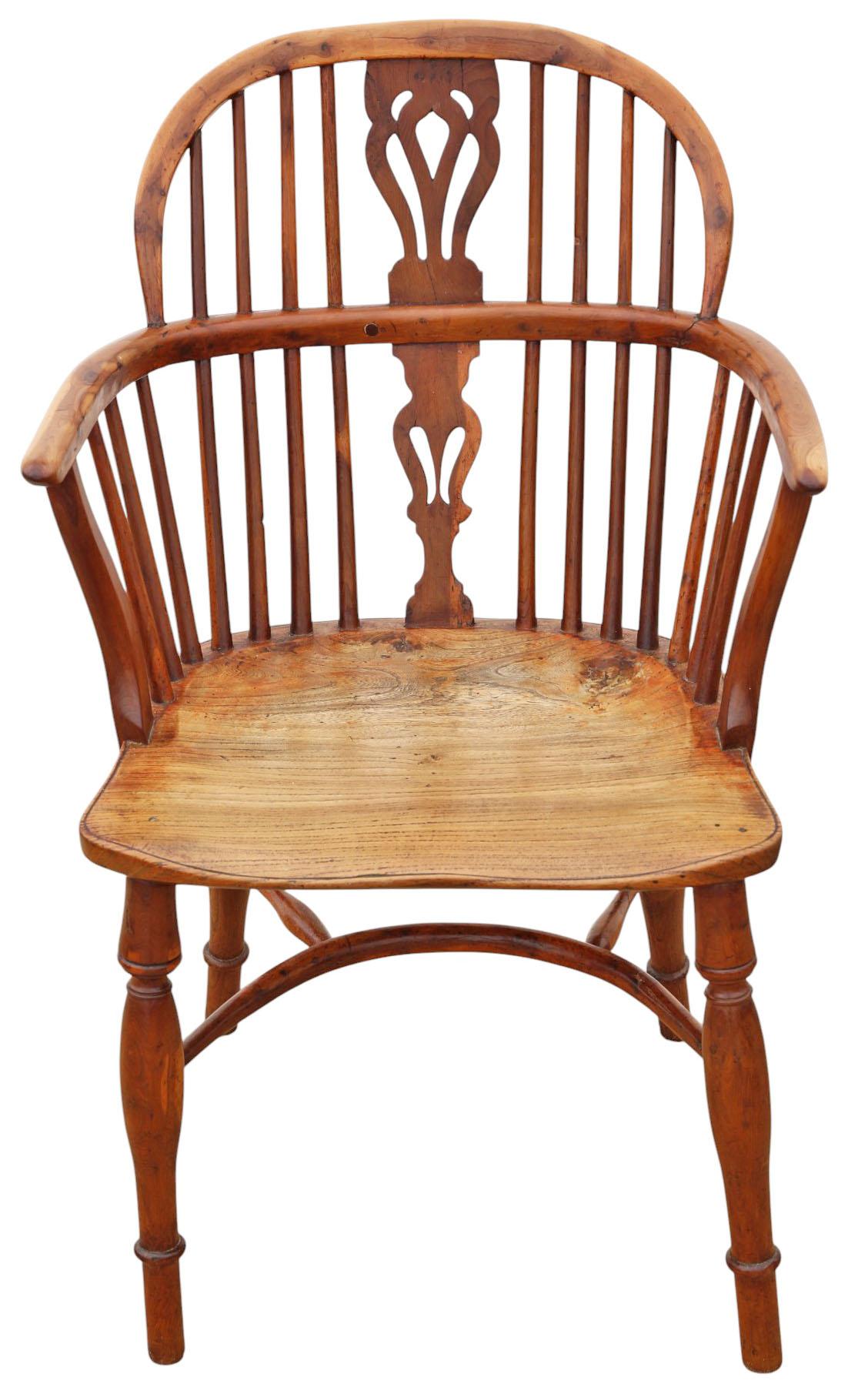 Antique 19th Century Yew & Elm Windsor Armchair or Carver Elbow Chair - Fine Quality (1 of 7) Antique 19th Century Yew & Elm Windsor Armchair or Carver Elbow Chair - Fine Quality (1 of 7)