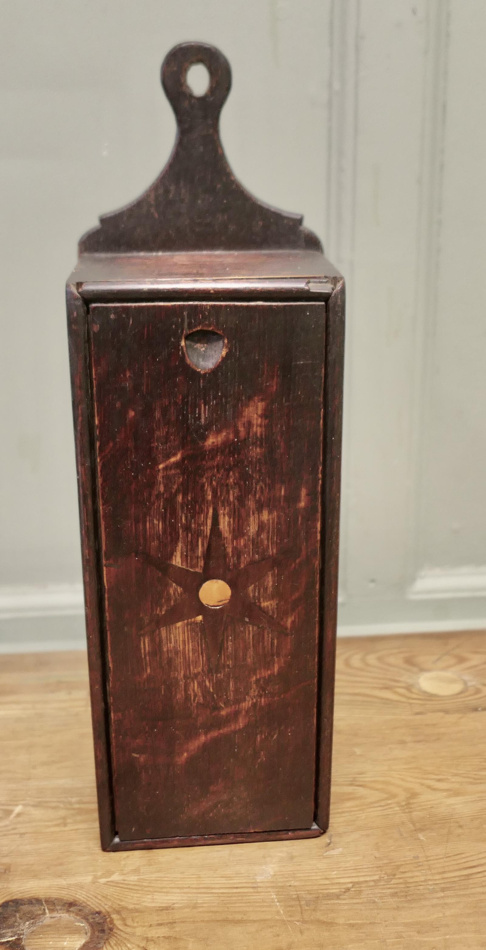 18th Century Wall Hanging Oak Candle Box (1 of 7) 18th Century Wall Hanging Oak Candle Box (1 of 7)